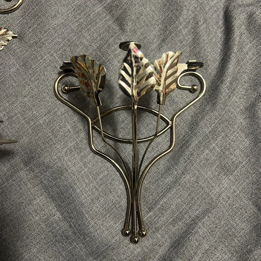 VTG MCM Set of 3 Home Interiors Metal Wall Sconce Candle‎ Holders / Shelf - READ